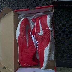 Nike Hyperlive Red and White Basketball Sneakers